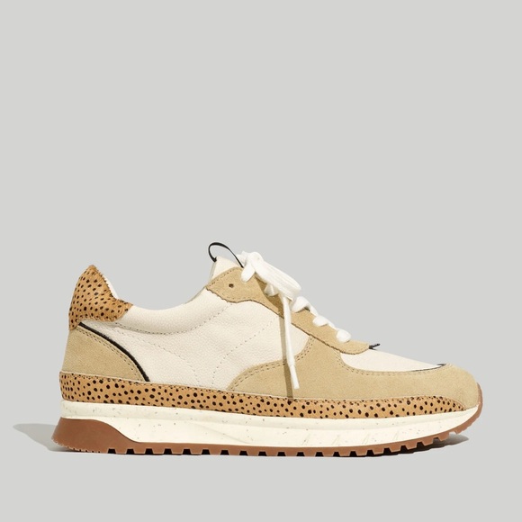 Madewell Kickoff Trainer Sneakers in Leather and Spot Dot Calf Hair W8 - Picture 9 of 9